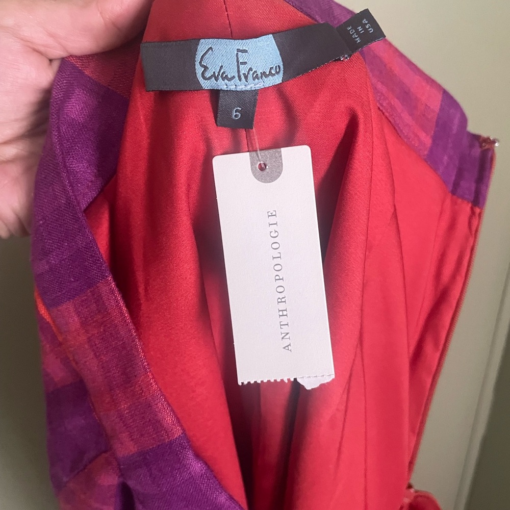 🎅🏻NWT Anthropologie 100% Linen Eva Franco  Midi pencil skirt Sz 6 - Picture 4 of 6